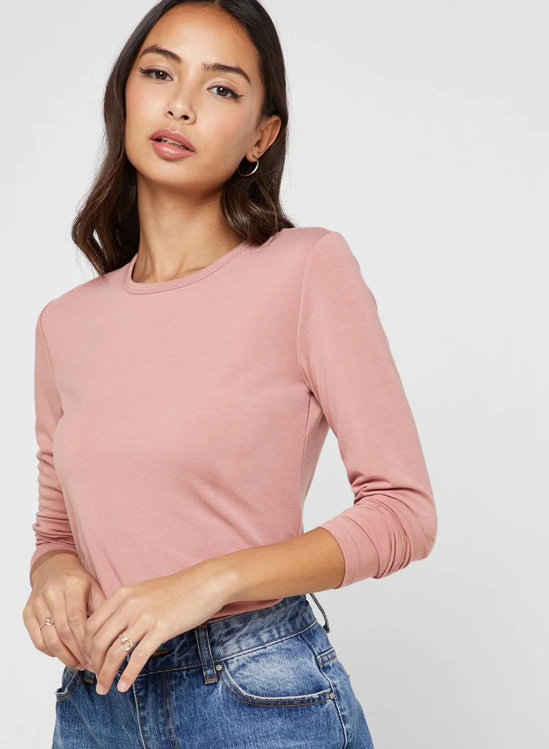 FOREVER 21 Crew Neck Long Sleeve T-Shirt for Women Best Price Oman - Main Image