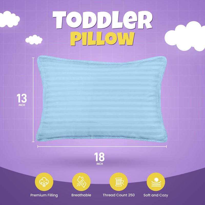 Utopia Bedding Toddler Pillow (Light Blue, 2 Pack), 13x18 Small Kids Pillow for Sleeping, Soft and Breathable Cotton Blend Shell, Ideal for Toddler Bed and Travel (Intended for Age 2 and up) - Image 2