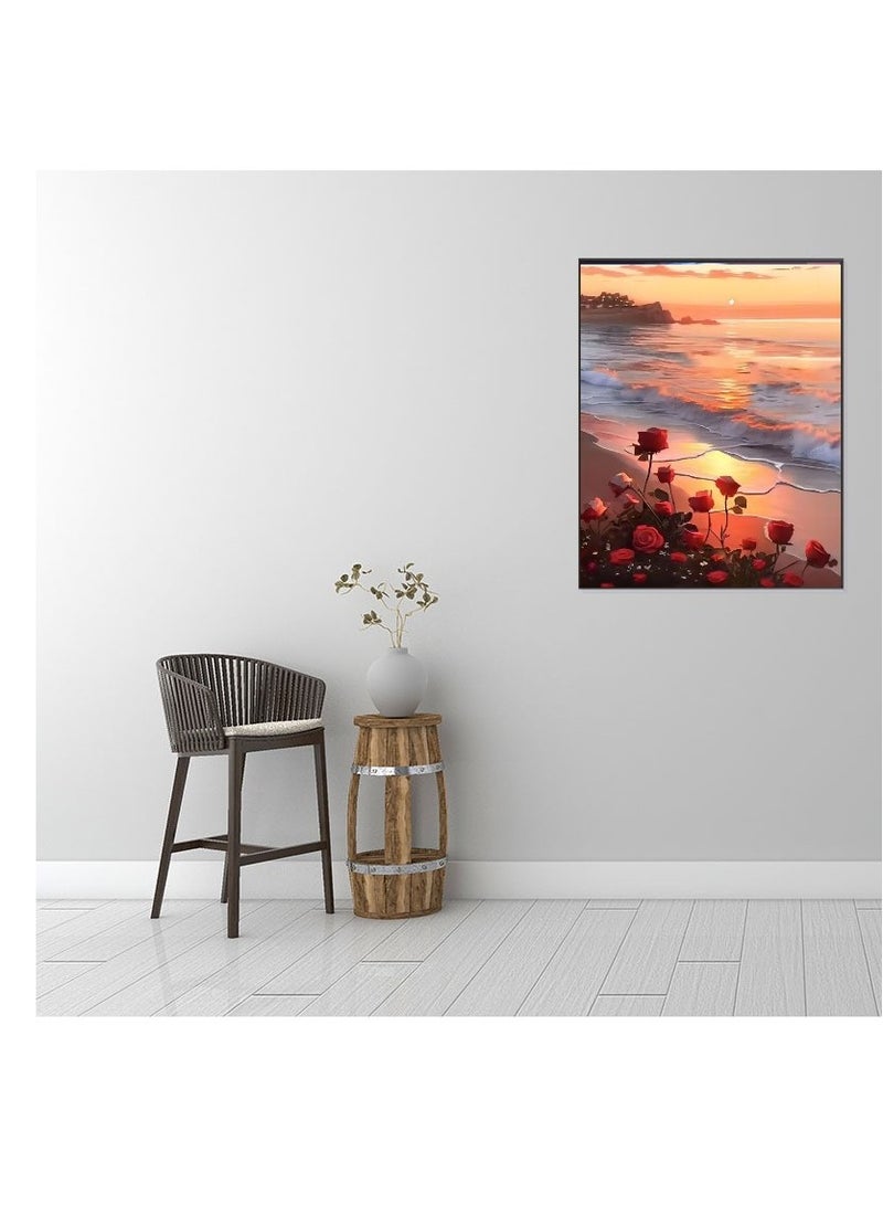 الأزرق جي دبليو أطقم الرسم بالألماس 5D للكبار، أطقم فن الرسم بالألماس للزهور، فنون وحرف كريستال الأحجار الكريمة المثقوبة بالكامل، مثالية للترفيه المنزلي وديكور الحائط - Image 3