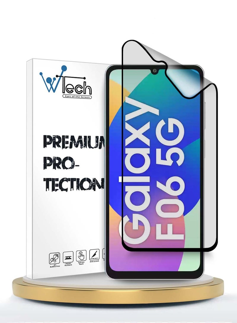 Wtech Samsung Galaxy F06 5G 2025 / Samsung Galaxy M06 5G 2025 Premium Nano Ceramic Full Glue Full Cover Matte Flexible Screen Protector (MSCNMN) - Clear/Black - Image 1