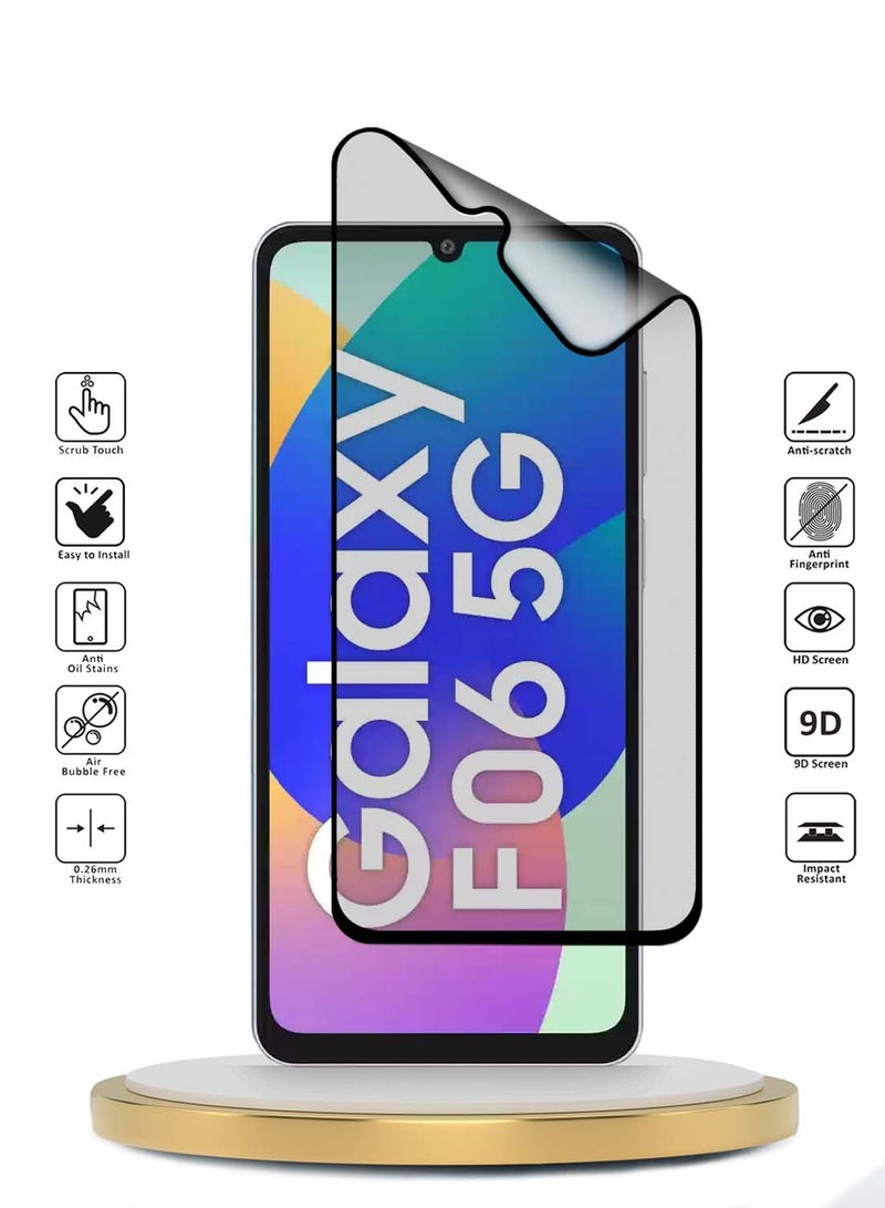 Wtech Samsung Galaxy F06 5G 2025 / Samsung Galaxy M06 5G 2025 Premium Nano Ceramic Full Glue Full Cover Matte Flexible Screen Protector (MSCNMN) - Clear/Black - Image 2