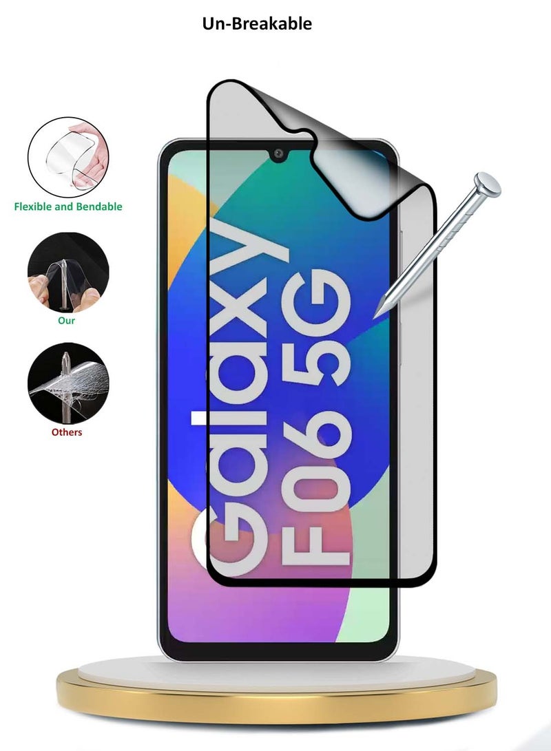 Wtech Samsung Galaxy F06 5G 2025 / Samsung Galaxy M06 5G 2025 Premium Nano Ceramic Full Glue Full Cover Matte Flexible Screen Protector (MSCNMN) - Clear/Black - Image 4