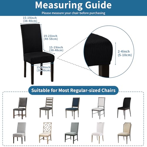 Fafua Stretch Dining Room Chair Covers Set of 6, Removable Washable Chair Covers for Dining Chairs,Dining Room, Hotel, Ceremony - Image 5