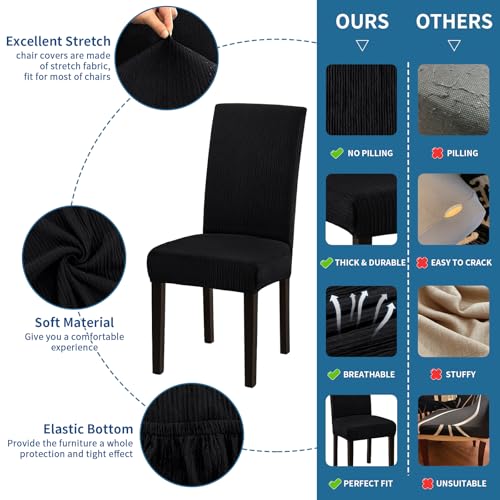 Fafua Stretch Dining Room Chair Covers Set of 6, Removable Washable Chair Covers for Dining Chairs,Dining Room, Hotel, Ceremony - Image 3