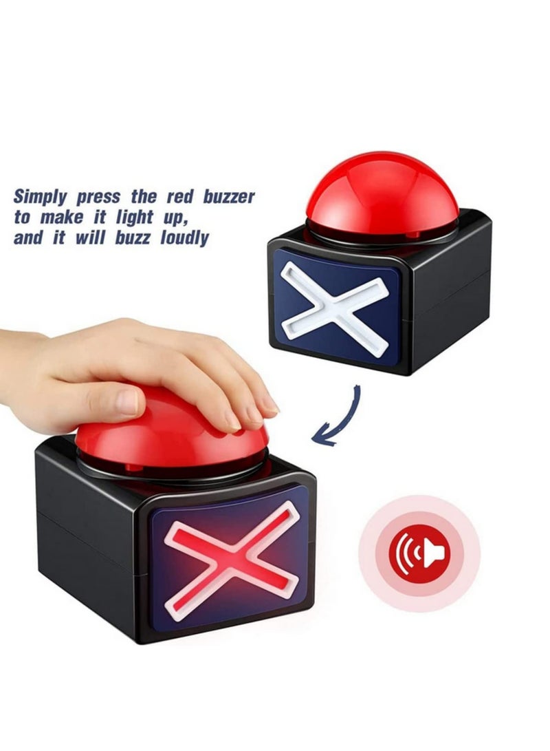 Game Answer Buzzer 2 Pcs Game Buzzer Alarm Sound Play Button with Light Trivia Quiz Got Talent Buzzer Toys for Kids Adult - Image 3