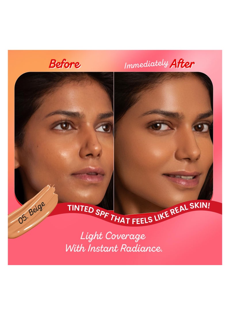 Dot & Key Strawberry Dew Tinted Sunscreen SPF 50+ Pa++++ - 05 Beige | Protection Against UA/UB | Broad Spectrum, Water & Sweat resistant | For All Skin Types | 50ml - Image 2