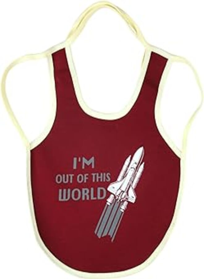 Mix and Max Mix&Max Cotton Bib Printed Rocket For Boys-Dark Red