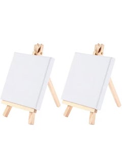 Dream Zone 12-Piece Plain Canvas With Easel 10x10cm  - Image 2