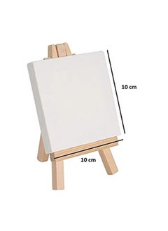 Dream Zone 12-Piece Plain Canvas With Easel 10x10cm  - Image 3
