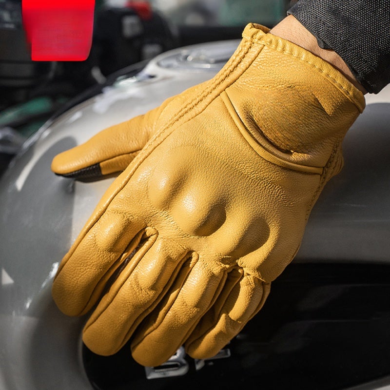 BSDDP Motorcycle Premium Leather Gloves Men's Motorcycle Street Protected Biker Gloves Impact Antiskid Sensitive Touch Screen - Image 5