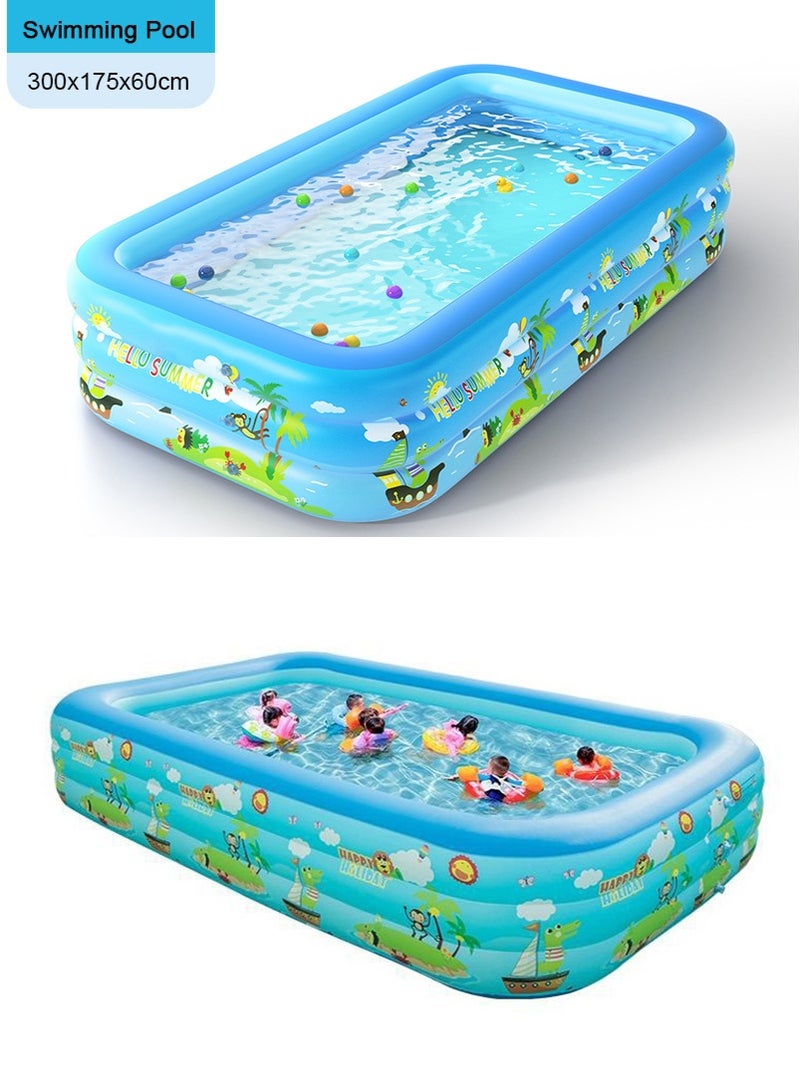 TAPIT 300x175x60CM Large Outdoor Inflatable Swimming Pool, Children's Ocean Beach Ball Pool, Baby Play Pool, PCV Swimming Pool for Courtyard Lawn  - Image 1