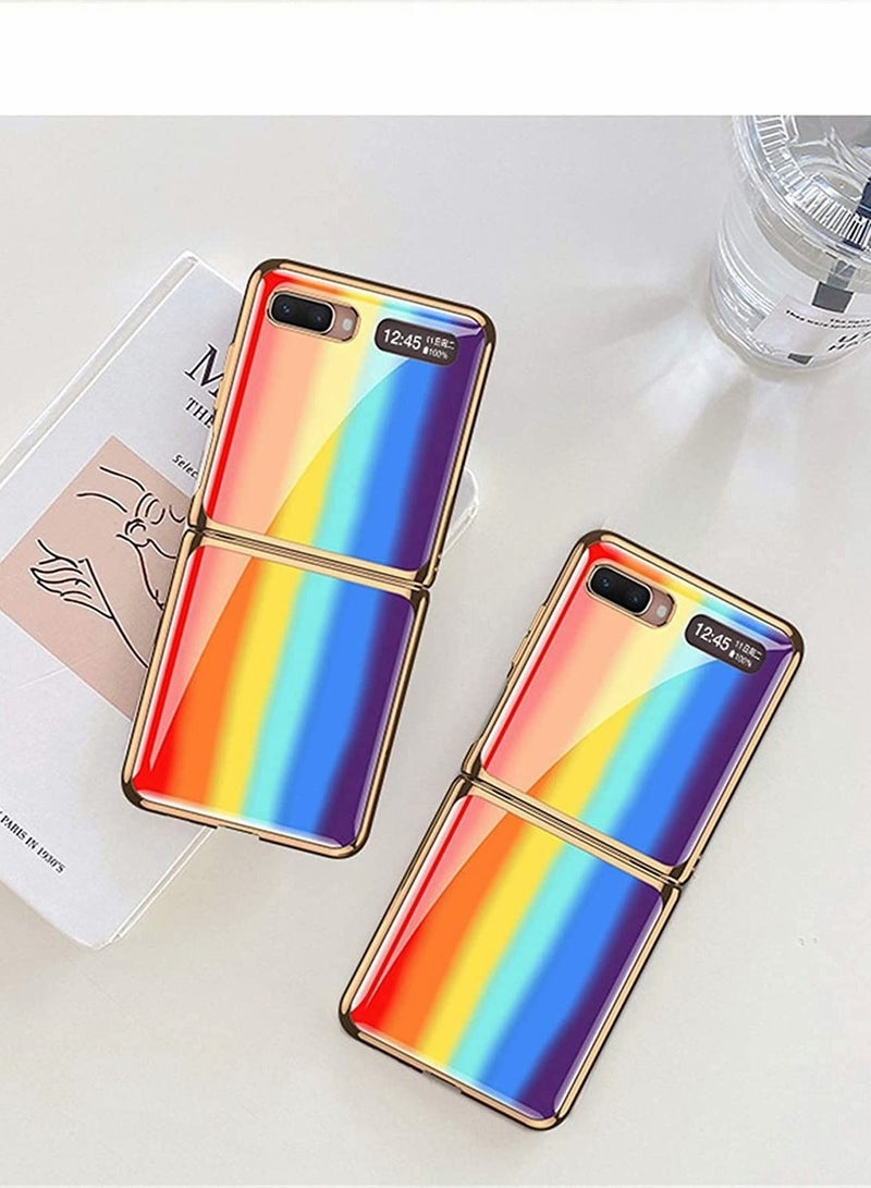 Captaintech Case for Samsung Galaxy Z Flip Colour Tempered Glass Phone Protective Skin Fashion Electroplated PC 5G Cover - Image 3