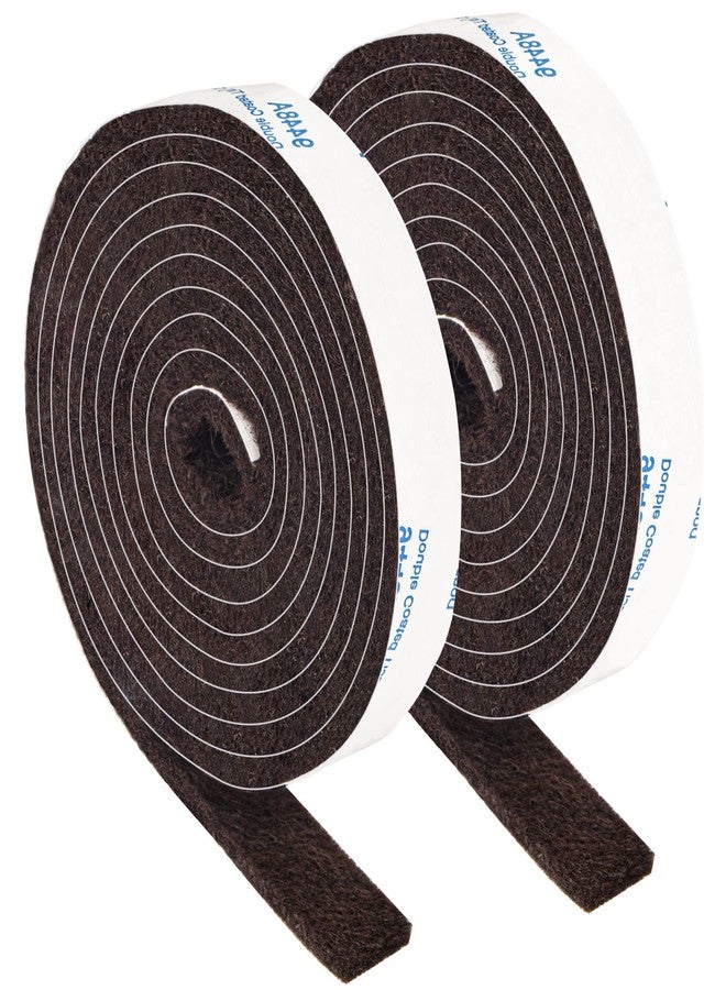 PremiFix Felt Strips with Adhesive Backing, Adhesive Felt Strips, 2 Felt Rolls Pack 1/2x 60 Inches, Brown Felt Tape with Adhesive Backing, Furniture Felt Strips - Image 1