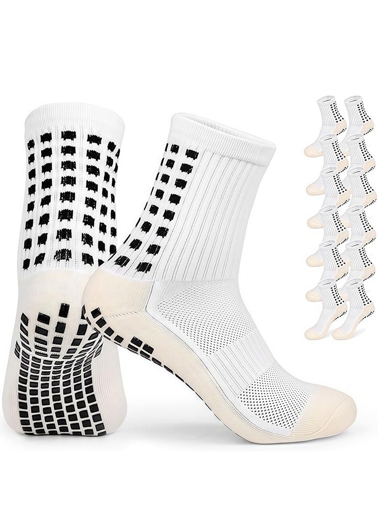 Generic Men's Socks Soccer Non Skid Ball Socks Anti Slip Non Slip Pads for Football Basketball Sports Socks,6 Pair - Image 1