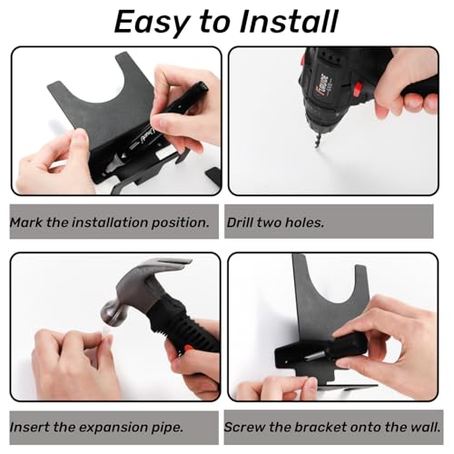 Tlence 4 Pack Angle Grinder Holder, Wall Mount Bracket for 5 inch Grinder, Polisher Storage Rack Stand with Cord Hook, Garage Tool Hanger for Angle Grinders Impact Wrench Cutters Waxing Machines - Image 4