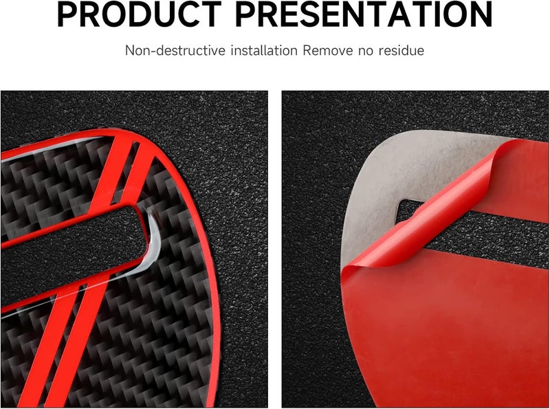 QASULER Carbon Fiber Steering Wheel Cover Trim - Image 2