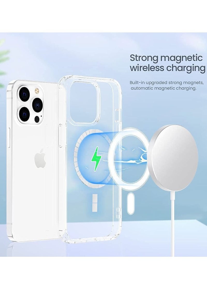 BORTONY - iPhone 13 Pro Case 6.1 Inch Magnetic Clear Case Compatible with MagSafe Charger Military Drop Protection Shockproof Cover - Image 1