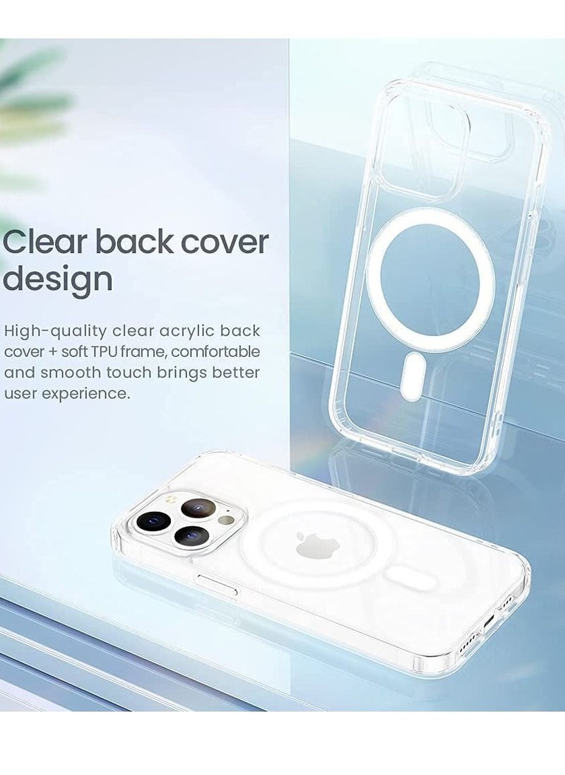 BORTONY - iPhone 13 Pro Case 6.1 Inch Magnetic Clear Case Compatible with MagSafe Charger Military Drop Protection Shockproof Cover - Image 1
