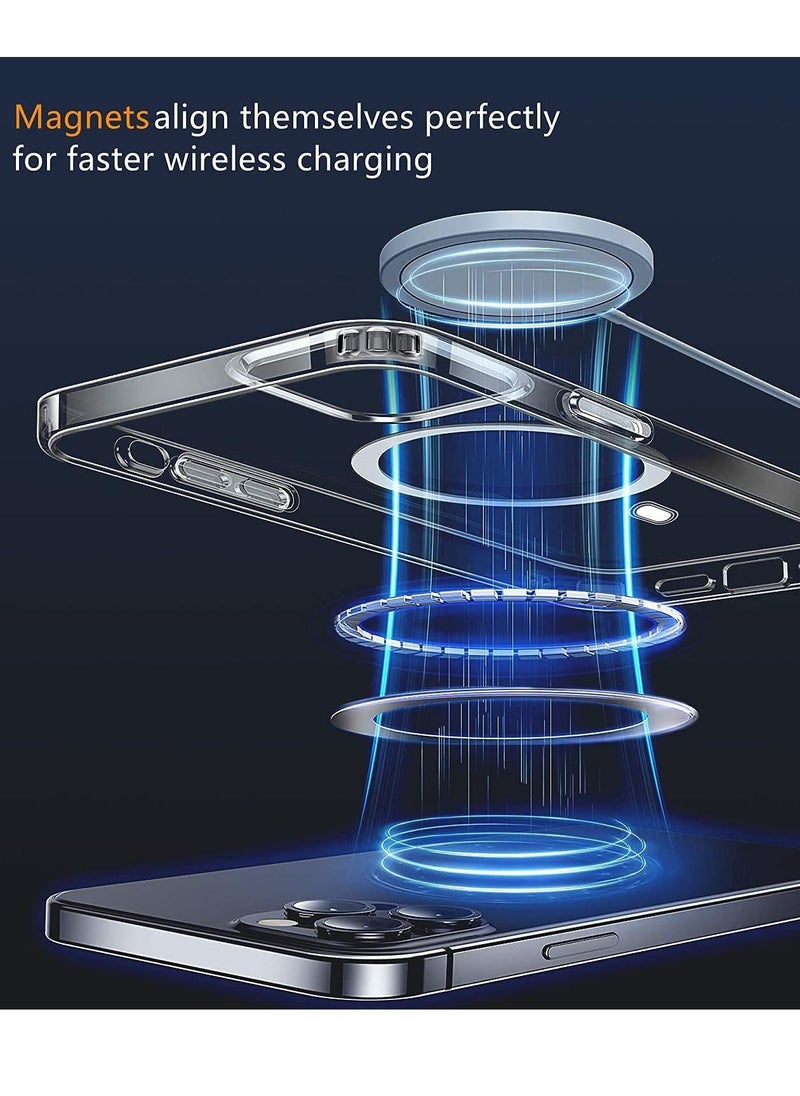 BORTONY - iPhone 13 Pro Case 6.1 Inch Magnetic Clear Case Compatible with MagSafe Charger Military Drop Protection Shockproof Cover - Image 1