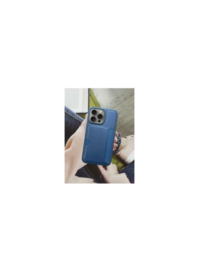 CATANES iPhone 15 Pro Max 3Packs Case Leather Antifingerprint Cover with Wallet Card Slot Shell, Side Insert Card Holder, Anti Fall Protection - Blue  - Image 2