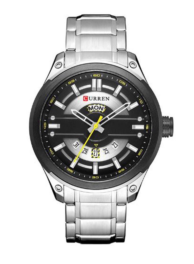 NIBEMINENT men Stainless Steel Analog Wrist Watch 8319 - 46 mm -Silver - Image 1