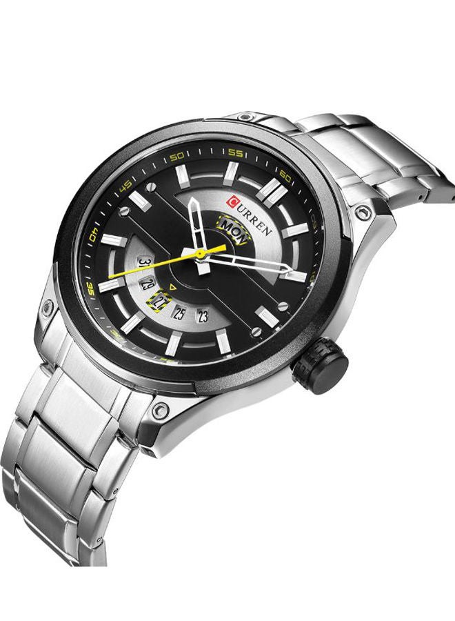 NIBEMINENT men Stainless Steel Analog Wrist Watch 8319 - 46 mm -Silver - Image 3