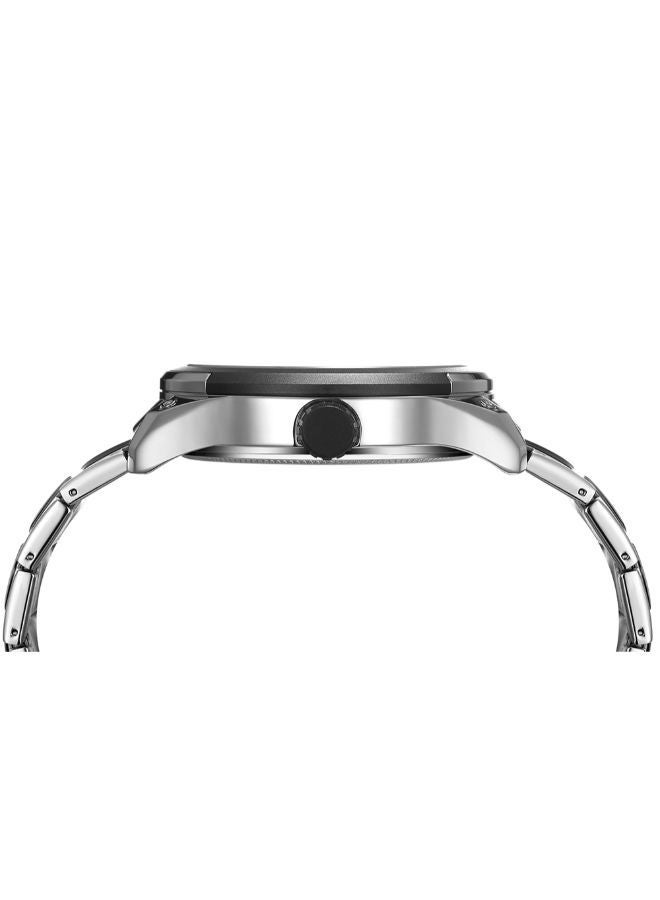 NIBEMINENT men Stainless Steel Analog Wrist Watch 8319 - 46 mm -Silver - Image 2