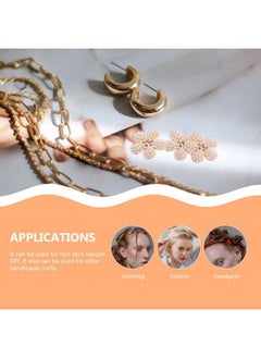 EXCEART Rhinestone Decor 10Pcs Pearl Flower Pearl Flatback Rhinestone Pearl Brooch Flower Crystal Embellishment Embellishments Crystal Buttons Hand Decor  - Image 5