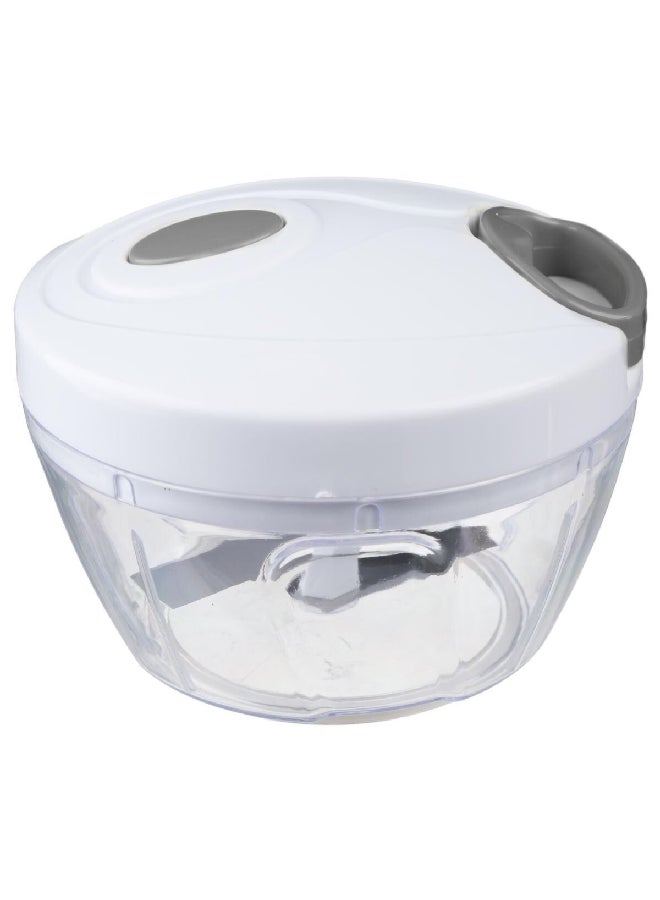 Five Simply Smart Polystyrene Manual Mini Food Chopper White and Clear 12.5 x 9.5 x 12.5 cm 125110 - Image 1