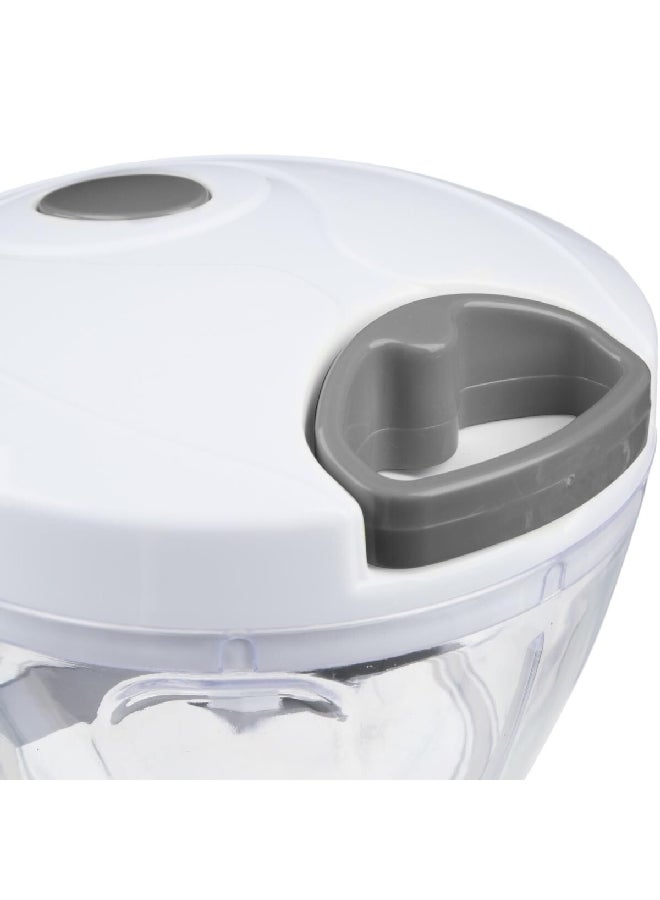 Five Simply Smart Polystyrene Manual Mini Food Chopper White and Clear 12.5 x 9.5 x 12.5 cm 125110 - Image 2