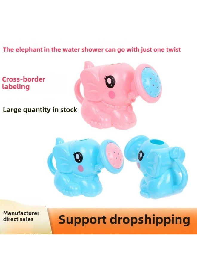 null - Baby Bathroom Bath Cartoon Elephant Shower Shower Water Play Children's Toys Baby Elephant Sprinkler Interactive Toys-Color:Fishing Blue - Image 1