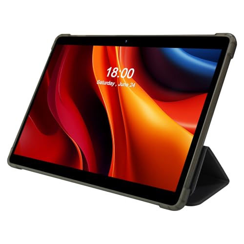 PRITOM 10 inch Tablet Android 13, Tablet with Case, 64GB, 512GB Expand, Quad-Core, 1280 * 800 HD IPS Screen, Dual Camera, Wi-Fi, Bluetooth, Black - Image 1