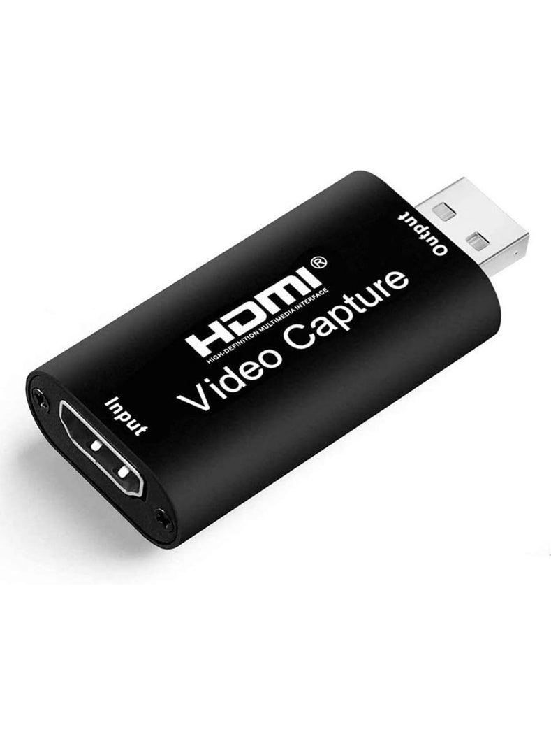 بداية مثالية بطاقة التقاط فيديو HDMI، بطاقة التقاط فيديو بدقة 4K HDMI إلى USB، دقة كاملl HD 1080P بمعدل 60 إطارًا في الثانية، للتسجيل عبر كاميرات DSLR وكاميرات الفيديو وكاميرات الحركة للبث المباشر، متوافقة مع نينتندو سويتش وPS4 وإكس بوكس ون والكمبيوتر الشخصي - Image 1