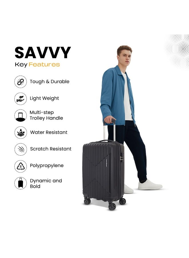 KAMILIANT by American Tourister Savvy Medium Check-in Trolley Bag, 70cm Hard Case Polypropylene Spinner, Black - Image 3