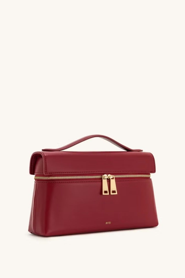 جي دبليو بي حقيبة **JW PEI ثيا بوكس** النسائية - حقيبة كتف متقاطعة عصرية جديدة للمكتب والتنقل، حقيبة يد صغيرة أنيقة **باللون الأحمر الفاخر** - Image 2