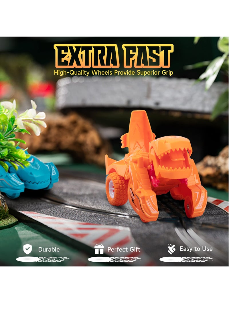 Excefore 4 Piece Dinosaur Toys Transforming Dinosaur Car Toys Dinosaur Car Toys Transforming Dinosaur Car For 3-6 Year Old Boys & Girls - Image 5