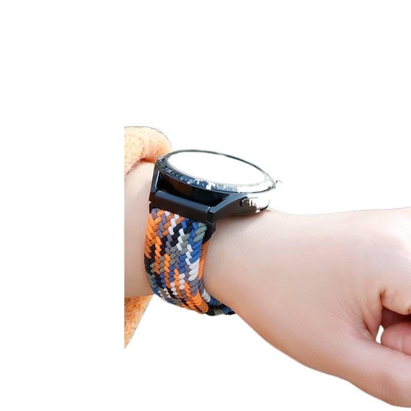 سوار ساعة ذكية باللون رمادي قابل للتعديل سوار نايلون حلقي متوافق مع Samsung Galaxy Watch 7 بملاءمة قابلة للتعديل وحزام بديل للاستخدام اليومي للسفر للمكتب للاستخدام الداخلي - Image 4