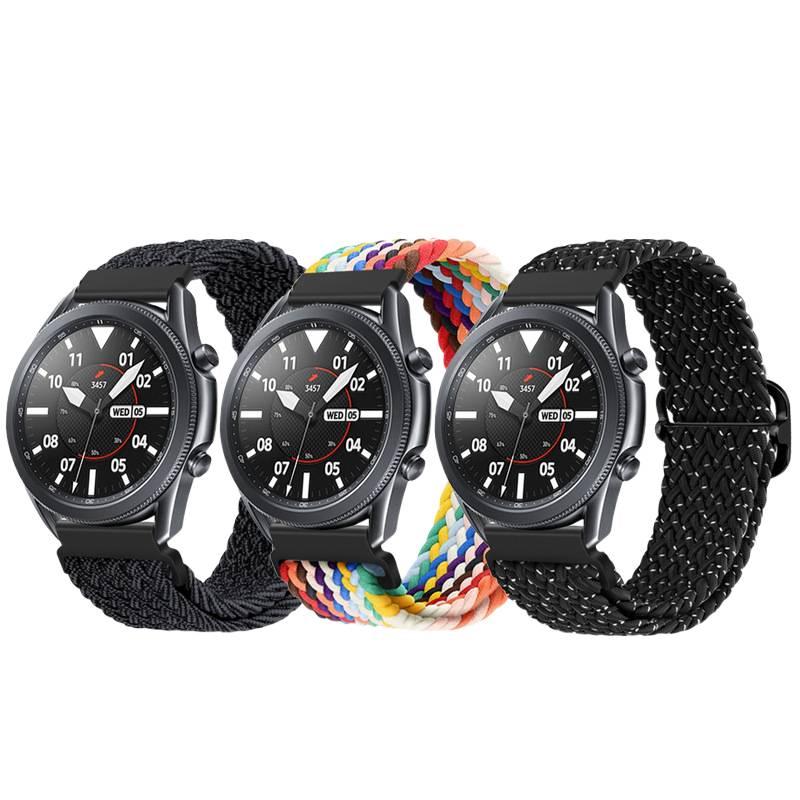 سوار ساعة ذكية باللون رمادي قابل للتعديل سوار نايلون حلقي متوافق مع Samsung Galaxy Watch 7 بملاءمة قابلة للتعديل وحزام بديل للاستخدام اليومي للسفر للمكتب للاستخدام الداخلي - Image 2