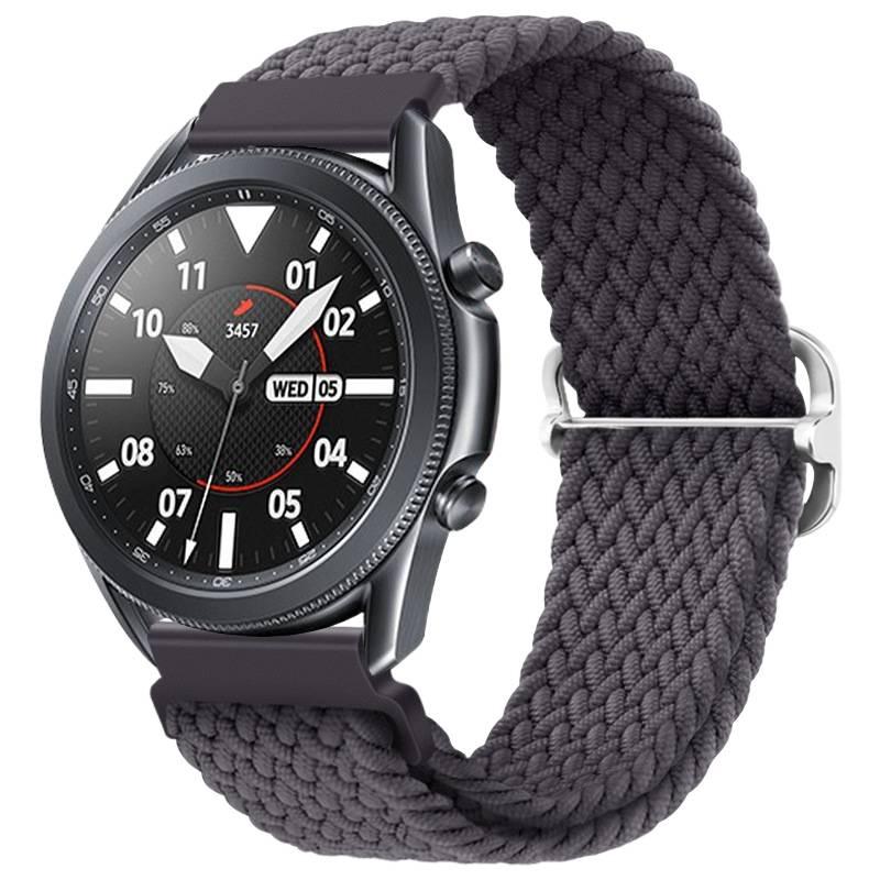 سوار ساعة ذكية باللون رمادي قابل للتعديل سوار نايلون حلقي متوافق مع Samsung Galaxy Watch 7 بملاءمة قابلة للتعديل وحزام بديل للاستخدام اليومي للسفر للمكتب للاستخدام الداخلي - Image 1