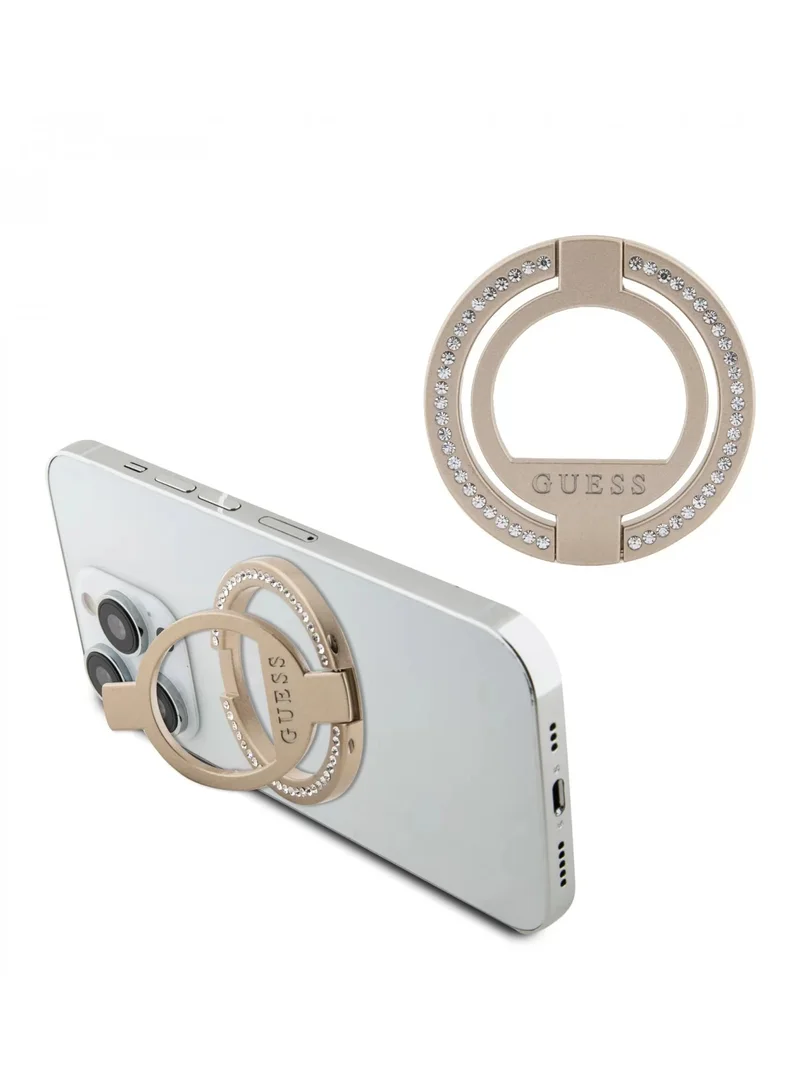 GUESS Magsafe Ringstand with Rhinestones Modern and Practical Enhanced Device Stability- Gold