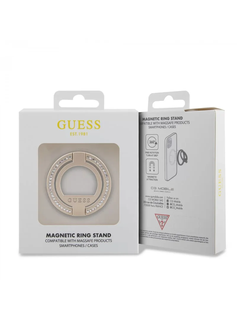 GUESS Magsafe Ringstand with Rhinestones Modern and Practical Enhanced Device Stability- Gold