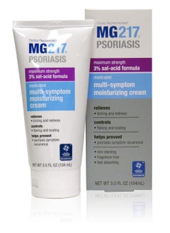 MG217 كريم MG217 المرطب الطبي لعلاج الصدفية بحمض الساليسيليك بنسبة 3%، متعدد الأعراض، خالٍ من العطور، 3.5 أونصة سائلة، (5604)  - Image 1
