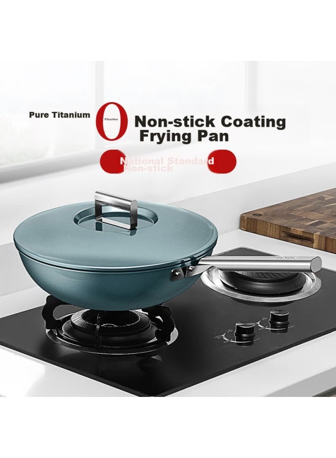 Deslon Pure Titanium Wok, Non-stick Pan, No Coating, Household, less, Flat Bottom, Suitable For Gas Stove And Induction Cooker, Non-stick Frying Pan - Image 1