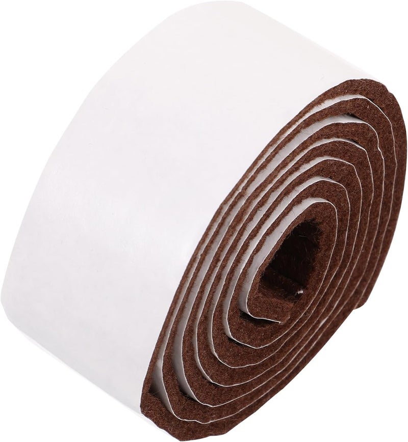 Garneck 1 Meter Cuttable Self-Adhesive Felt Pads for Furniture Feet, Anti-Skid Brown Chair Leg Protectors, Floor Scratch Guard for Hardwood and Tile Surfaces - Image 1
