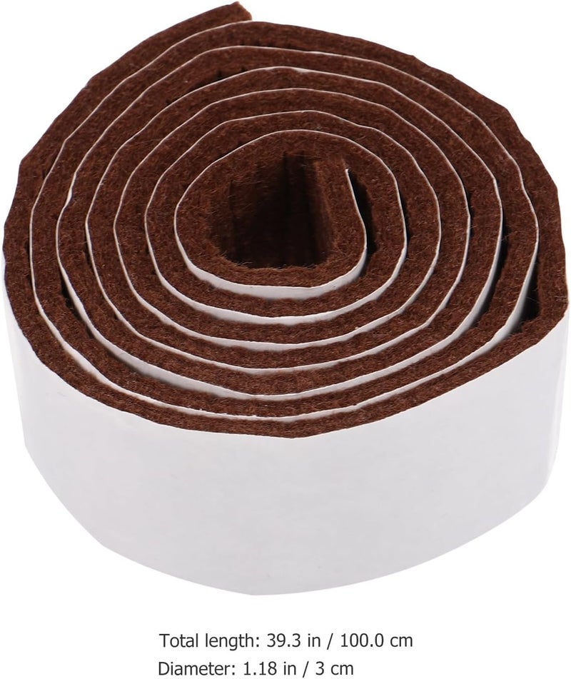 Garneck 1 Meter Cuttable Self-Adhesive Felt Pads for Furniture Feet, Anti-Skid Brown Chair Leg Protectors, Floor Scratch Guard for Hardwood and Tile Surfaces - Image 2