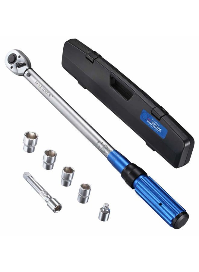 BULLTOOLS 1/2-inch Drive Click Torque Wrench Set Dual-Direction Adjustable 90-tooth Torque Wrench with Buckle（10-160ft.lb / 10-220Nm） - Image 1