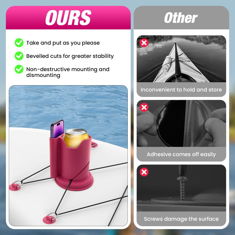 Eudaemiles Kayak Cup Holder, Cup Paddle Board, Paddle Board Accessories Surfboards, Canoes and Kayak Accessories for Types of Cup Bottle Drink - Image 4