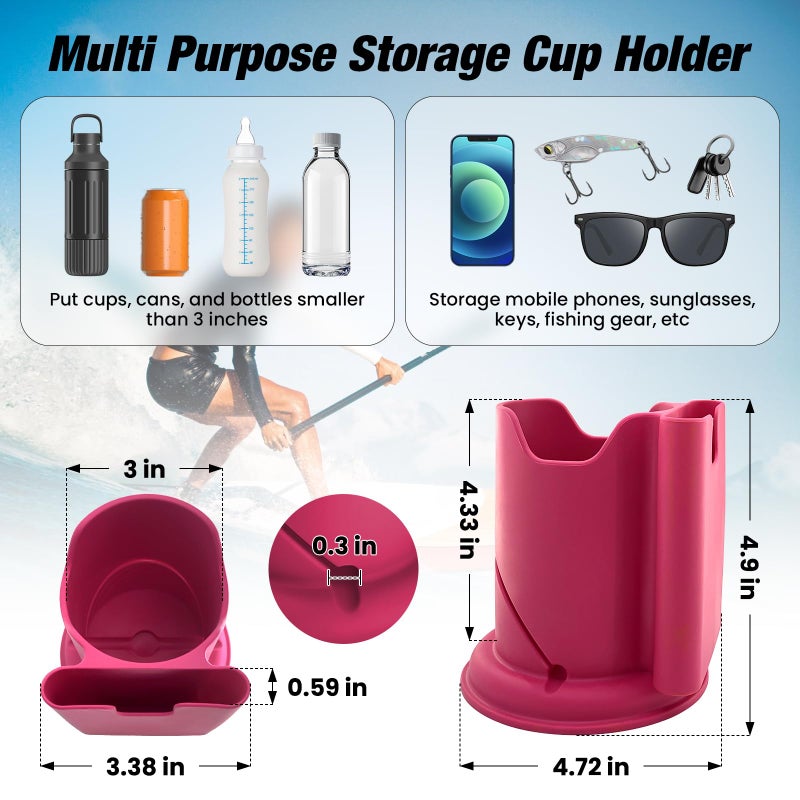 Eudaemiles Kayak Cup Holder, Cup Paddle Board, Paddle Board Accessories Surfboards, Canoes and Kayak Accessories for Types of Cup Bottle Drink - Image 3