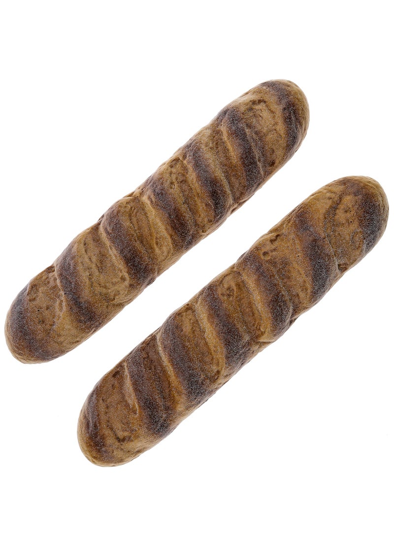 Gresorth Gresorth 15 inch Artificial French Bread Display Realistic Fake Rye Baguette Faux Dessert Model for Window Decoration Photography Prop - 2pcs  - Image 1
