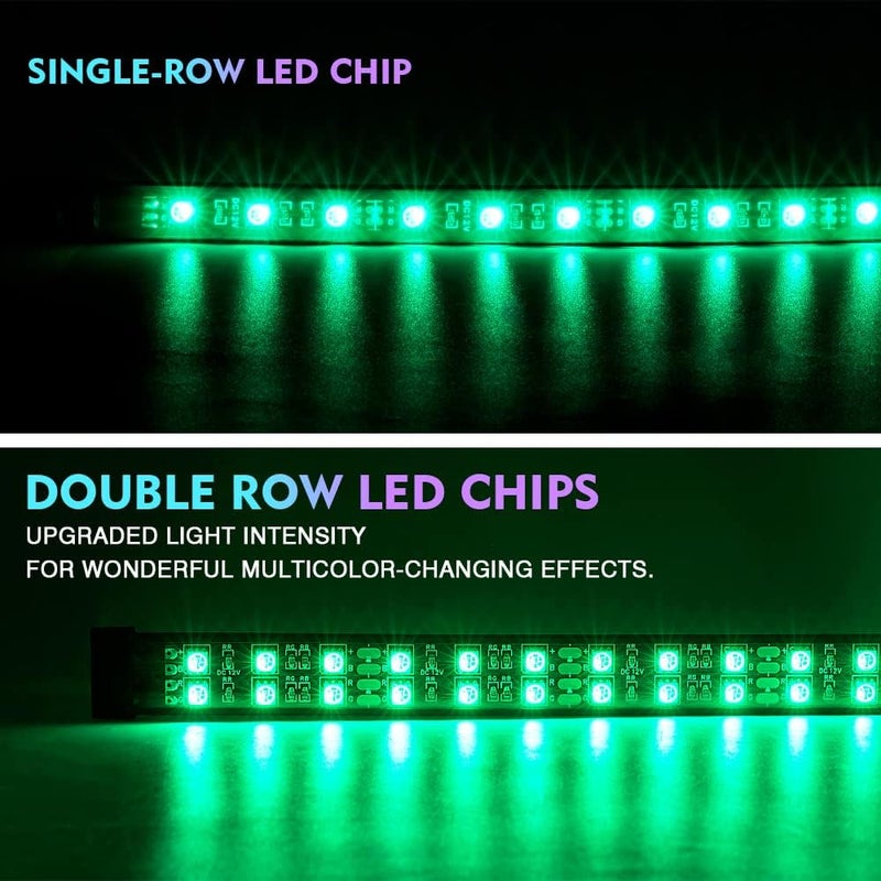 Xprite Double Row RGB LED Car Underglow Light Strip Kit with Bluetooth Control - 4 PCS Underbody Neon Lights for SUVs, Trucks, and Vans - Image 2
